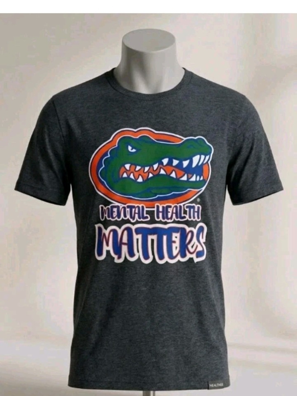 Tultex Charcoal Tee with Green and Orange Alligator Graphic